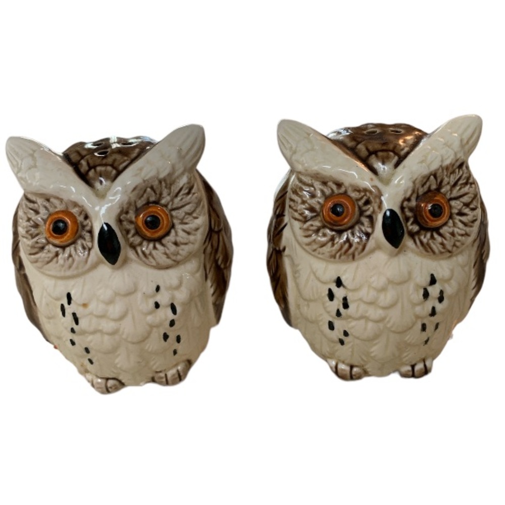 Vintage Owl Salt & Pepper Shakers, Made in Japan